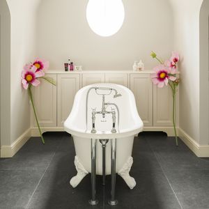 bathtub with legs / oval / composite / stone