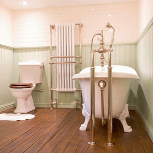 hot water towel radiator / metal / traditional / vertical