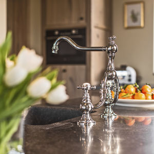 chrome double-handle mixer tap / kitchen / 2-hole