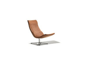 contemporary armchair / leather / swivel / star base