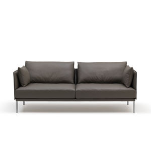 contemporary sofa / fabric / leather / 2-person