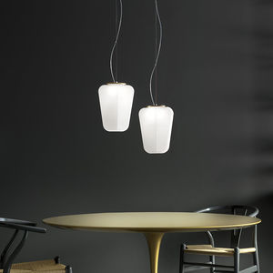 pendant lamp / contemporary / metal / blown glass