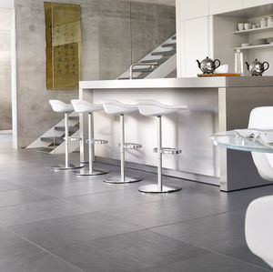 contemporary bar stool / leather / fabric / plastic