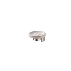 wall-mounted soap dish / chrome / ceramic