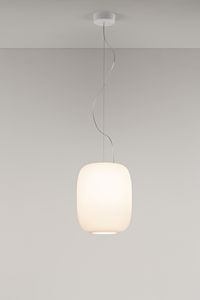 pendant lamp / contemporary / blown glass / white