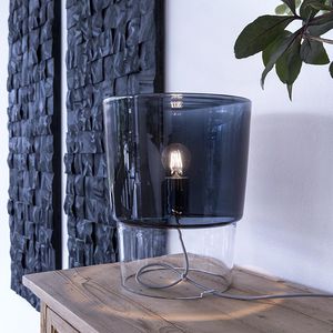 table lamp / contemporary / blown glass / white