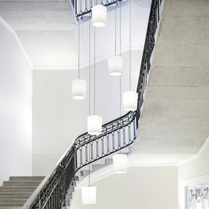 pendant lamp / contemporary / anodized aluminum / blown glass