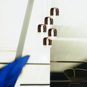 pendant lamp / contemporary / blown glass / white
