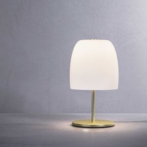 table lamp / contemporary / metal / blown glass