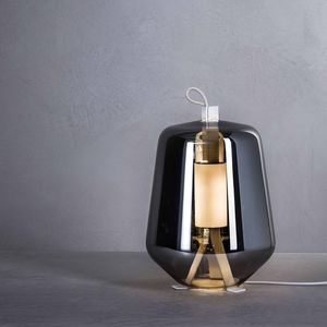 table lamp / contemporary / metal / blown glass