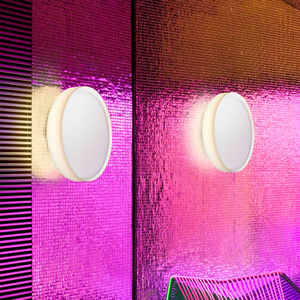contemporary wall light / painted metal / blown glass / polyethylene