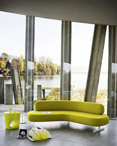 modular upholstered bench / contemporary / fabric / with backrest