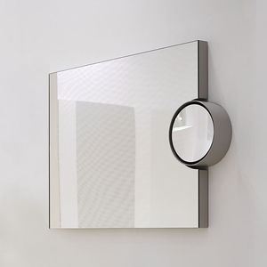 wall-mounted bathroom mirror / contemporary / rectangular / metal