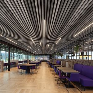 100% recyclable suspended ceiling / polyester / felt / strip