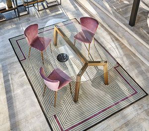 contemporary chair / upholstered / fabric / wooden