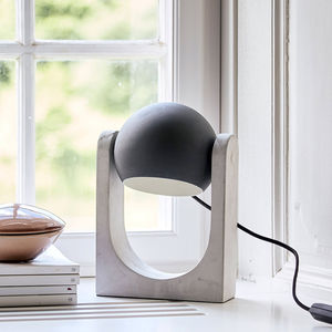 table lamp / contemporary / concrete / fluorescent