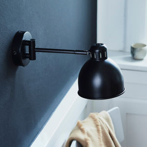 contemporary wall light / metal / fluorescent / round