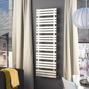 hot water towel radiator / steel / contemporary / vertical