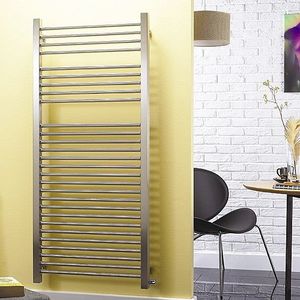 hot water towel radiator / steel / contemporary / vertical