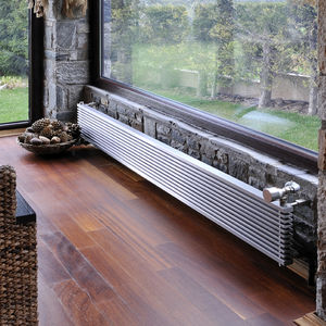 hot water radiator / stainless steel / contemporary / horizontal