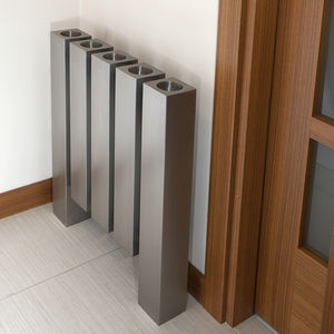 hot water radiator / stainless steel / contemporary / vertical