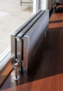 hot water radiator / stainless steel / traditional / horizontal
