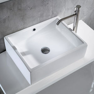countertop washbasin / square / ceramic / contemporary
