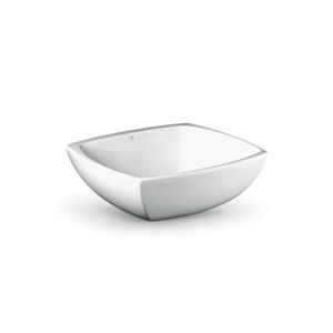 wall-mounted washbasin / square / ceramic / contemporary