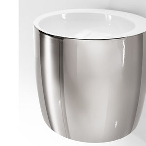 wall-mounted washbasin / round / ceramic / original design