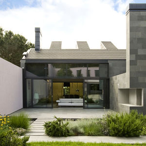 sliding patio door / aluminum / double-glazed / thermally-insulated