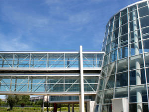 stick system curtain wall / aluminum and glass