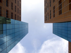 panel curtain wall / aluminum and glass