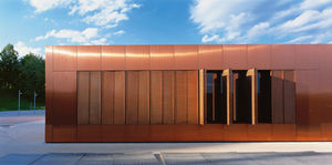 copper cladding / aged / sheet / large format