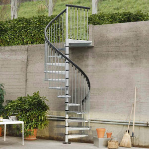 spiral staircase / metal frame / metal steps / without risers