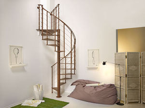 spiral staircase / metal steps / metal frame / without risers