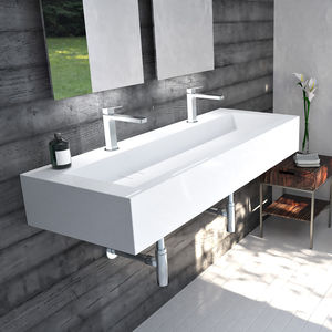 double washbasin / wall-mounted / rectangular / Pietraluce®