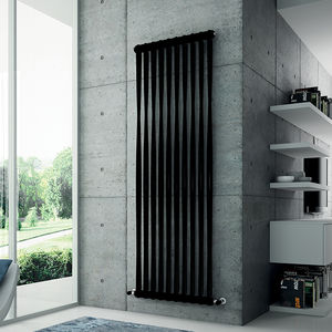 sheet steel hot water radiator / contemporary / tube / wall-mounted
