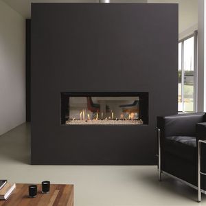 gas fireplace / wood-burning / contemporary / closed hearth
