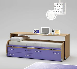pull-out bed / single / contemporary / with drawer