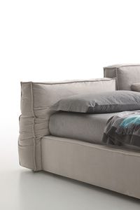 double bed / contemporary / fabric / upholstered