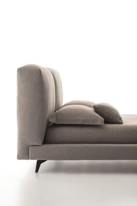 double bed / contemporary / metal / upholstered
