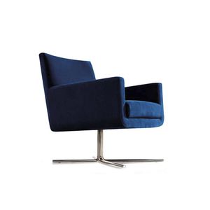 contemporary armchair / fabric / star base