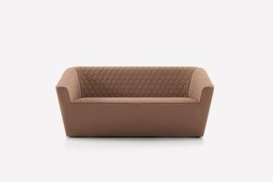 contemporary fireside chair / velvet