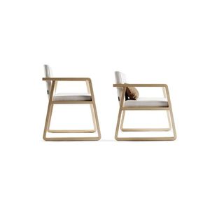 contemporary chair / fabric / ash / with armrests