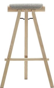 contemporary stool / ash / upholstered / gray