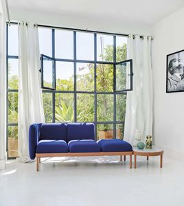 modular upholstered bench / contemporary / fabric / with backrest