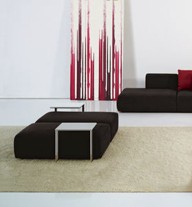 contemporary upholstered bench / fabric / beige / green