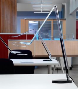 table lamp / contemporary / chromed metal / LED