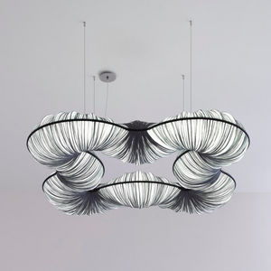 pendant lamp / contemporary / metal / silk