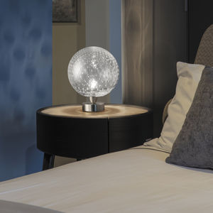 table lamp / contemporary / glass / white